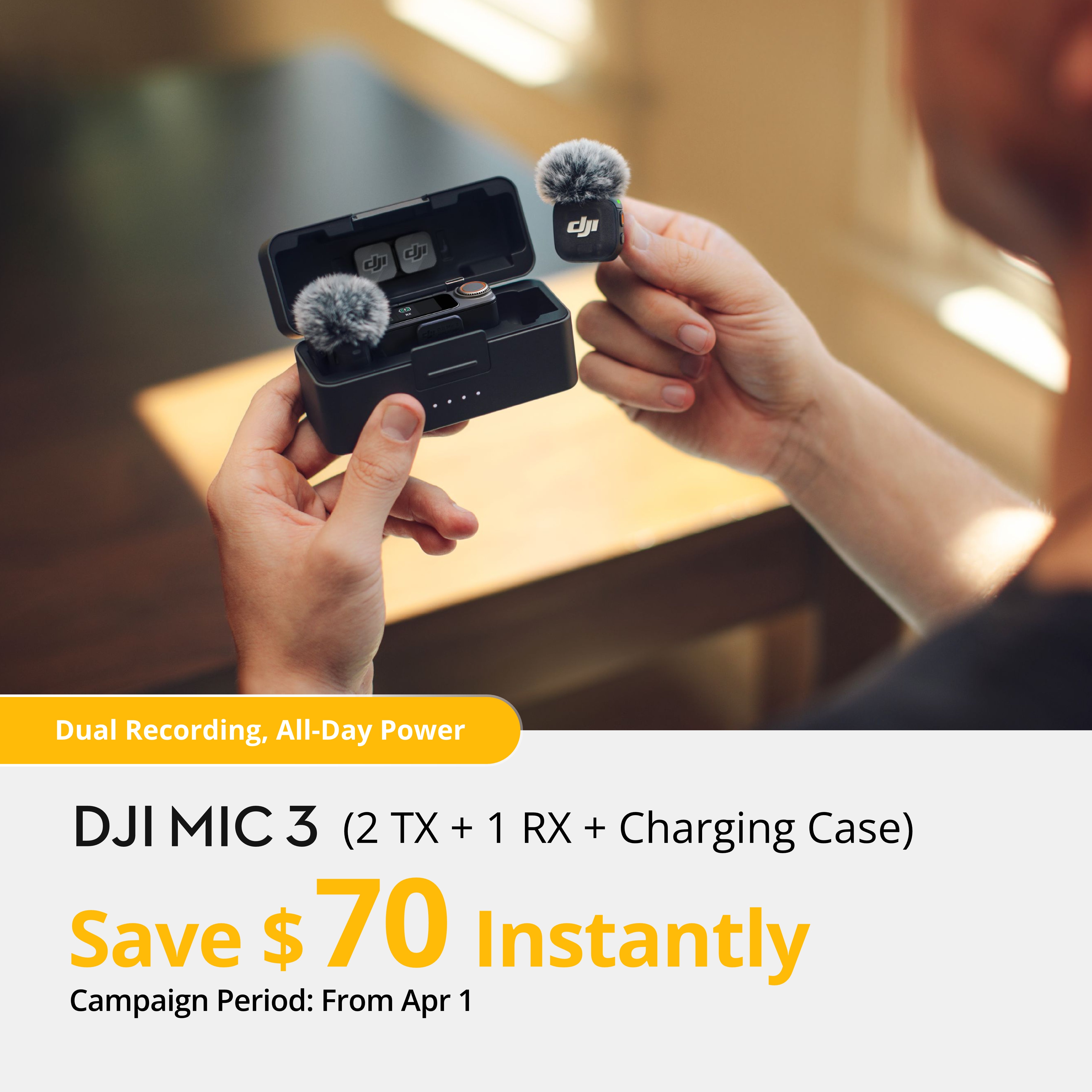 DJI Mic 3 (2 TX + 1 RX + Charging Case)