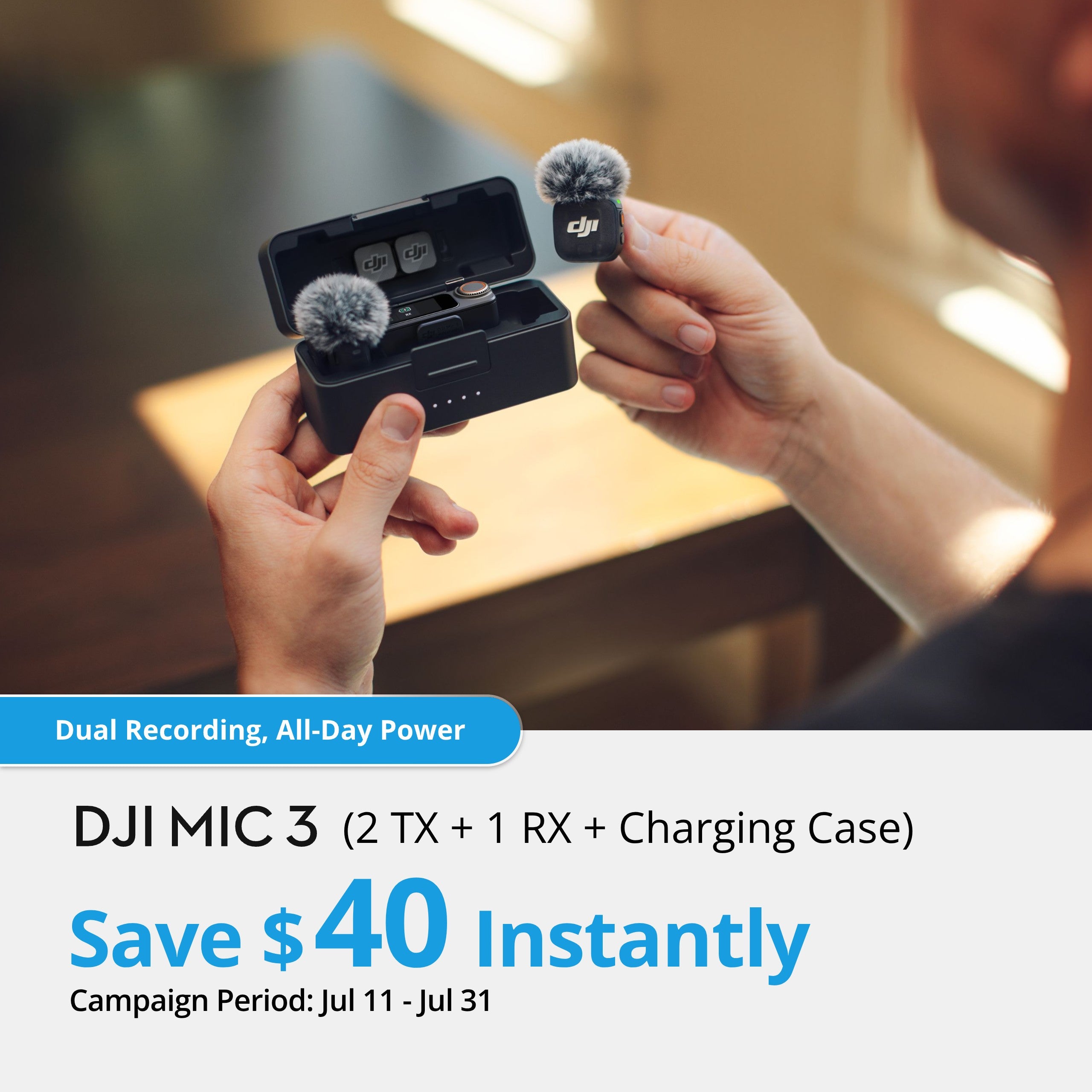 DJI Mic 3 (2 TX + 1 RX + Charging Case) – DJIUSStore